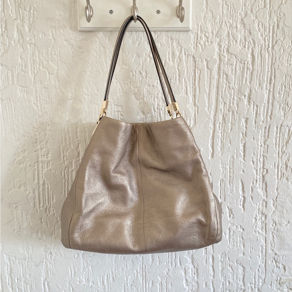 Coach Phoebe Metallic Hobo Shoulder Purse Bag Tote